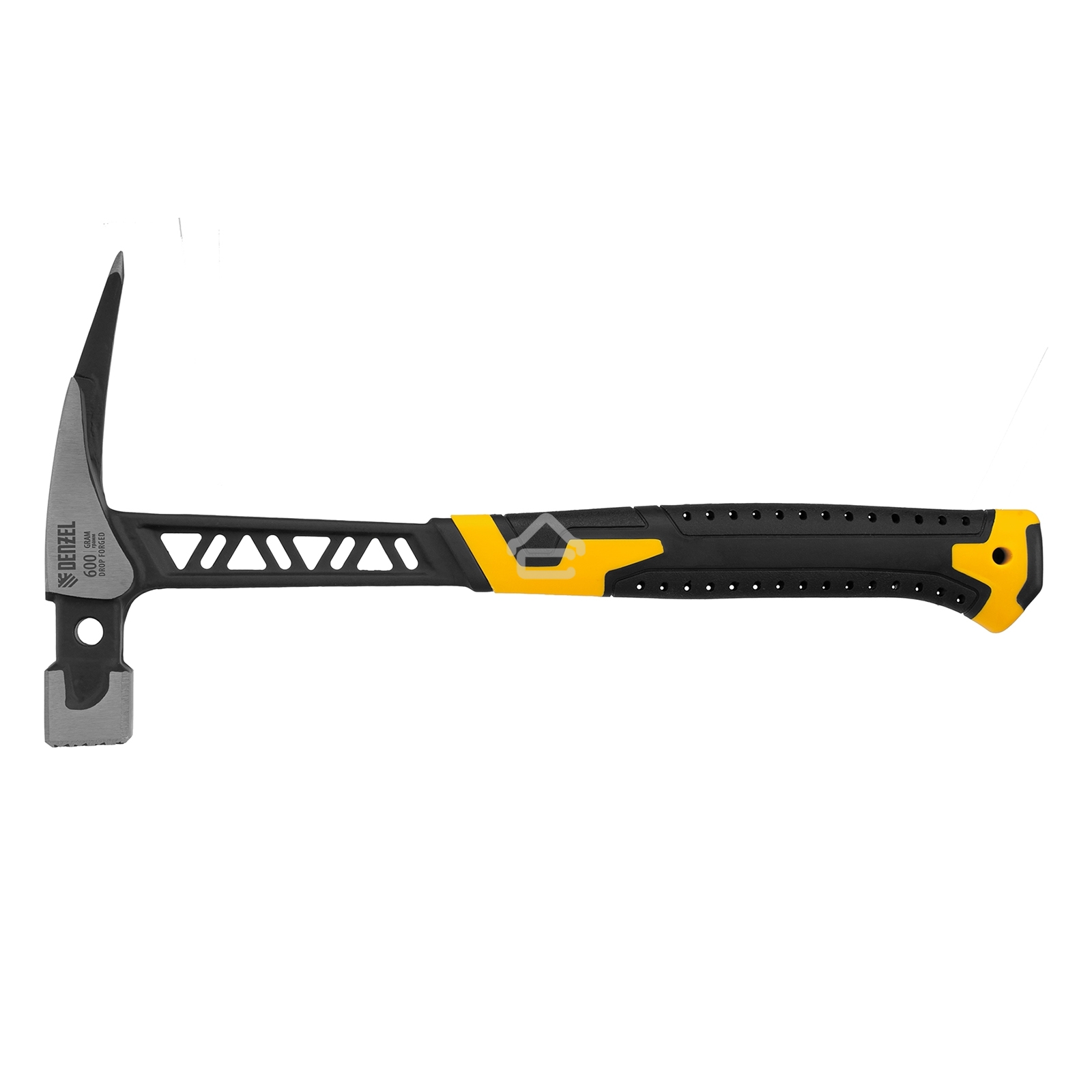 Молоток кровельщика Denzel 600 г, цельнокованый, боек с магнитом, двухкомп. обрезин. рук-ка