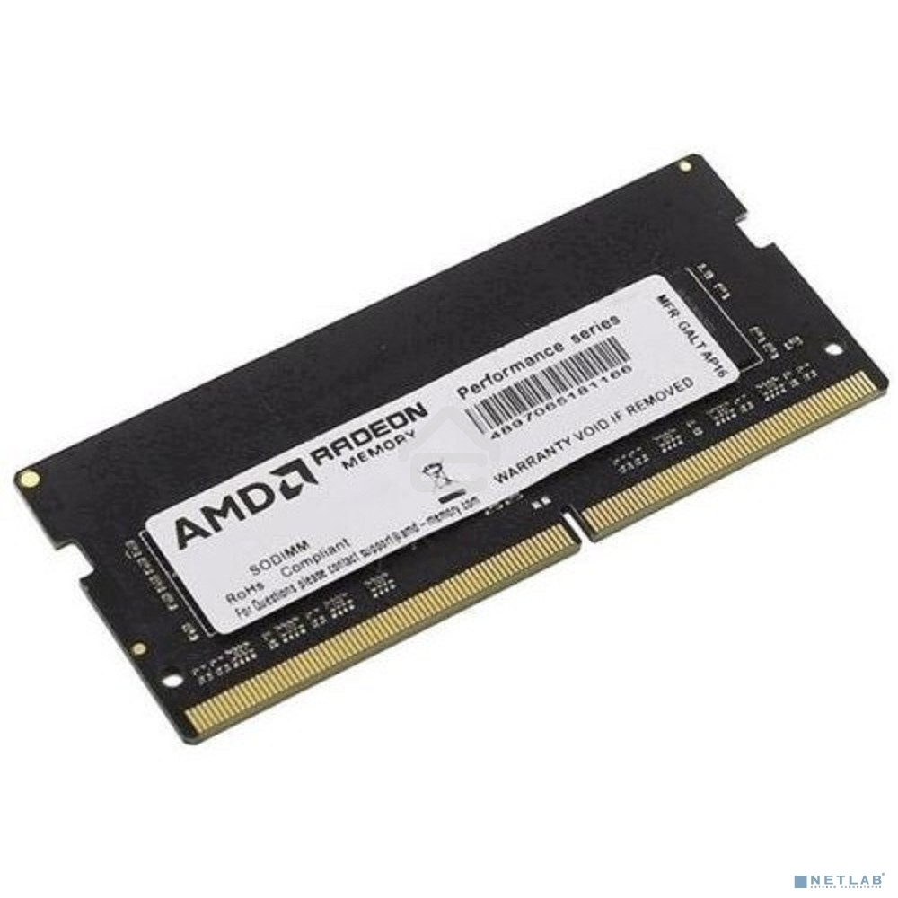 Оперативная память AMD Radeon R7, DDR4, 8GB (1x8GB), 2666MHz, CL16, SO-DIMM, OEM