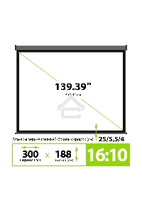 Экран Cactus 188x300см SIlverMotoExpert CS-PSSME-300X188-DG 16:10 настенно-потолочный рулонный тёмно-серый (моторизованный привод)