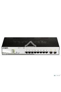 Коммутатор D-Link DGS-1210-10P/FL2A Управляемый L2 коммутатор с 8 портами 10/100/1000Base-T и 2 портами 1000Base-X SFP (8 портов PoE 802.3af/at, PoE бюджет 65 Вт)