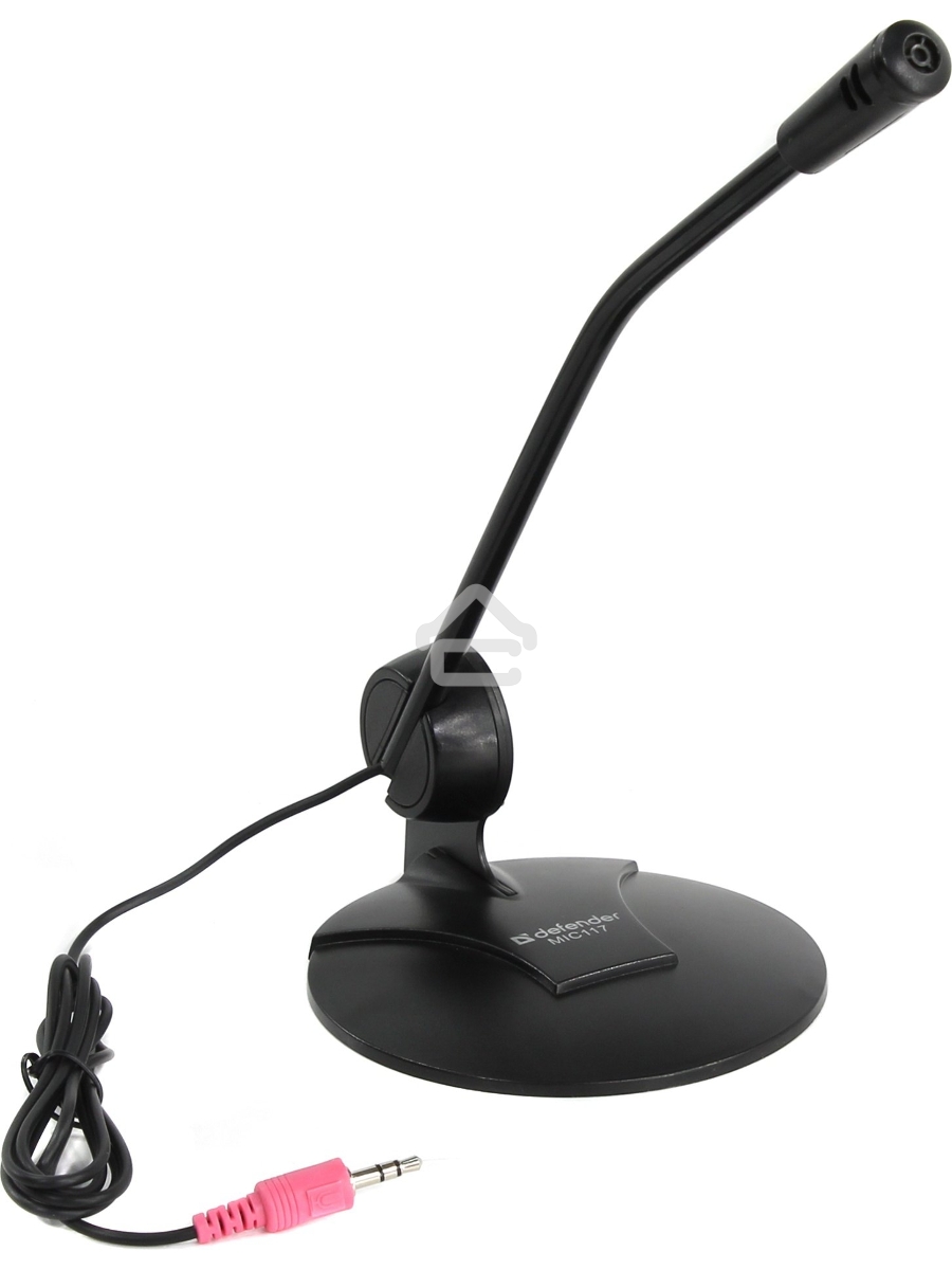Микрофон Defender MIC-117 черный, кабель 1.8 м