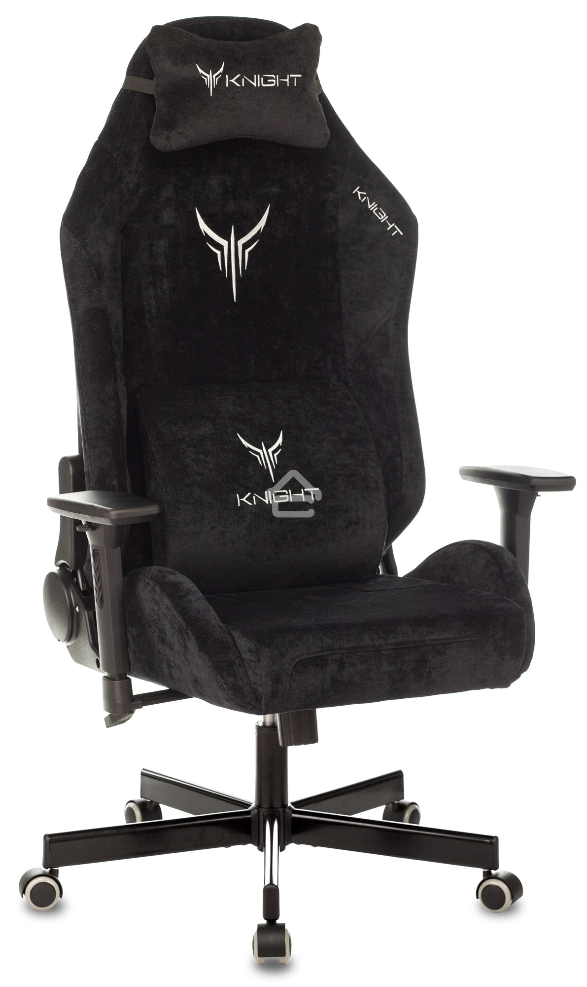 Кресло игровое Бюрократ Knight N1 Fabric черный Light-20, с подголов. крестовина металл