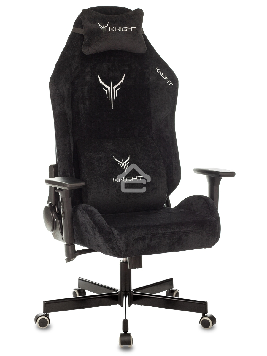 Кресло игровое Knight N1 Fabric черный Light-20, с подголов. крестовина металл
