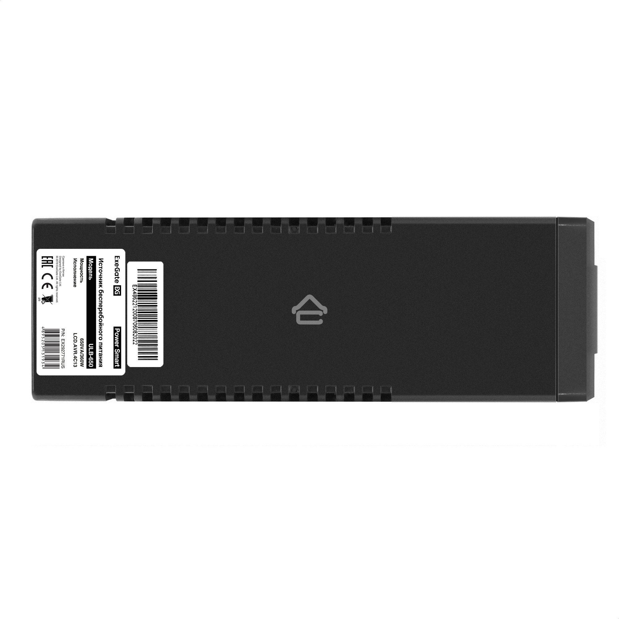 Источник бесперебойного питания ExeGate Power Smart ULB-650.LCD.AVR.4C13 <650VA/360W, LCD, AVR, 4*C13, Black>