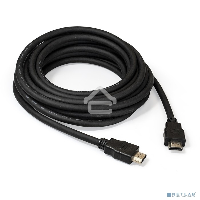 Кабель HDMI Exegate EX287732RUS EX-CC-HDMI2-5.0 (19M/19M, v2.0, 5м, 4K UHD, Ethernet, позолоченные контакты)