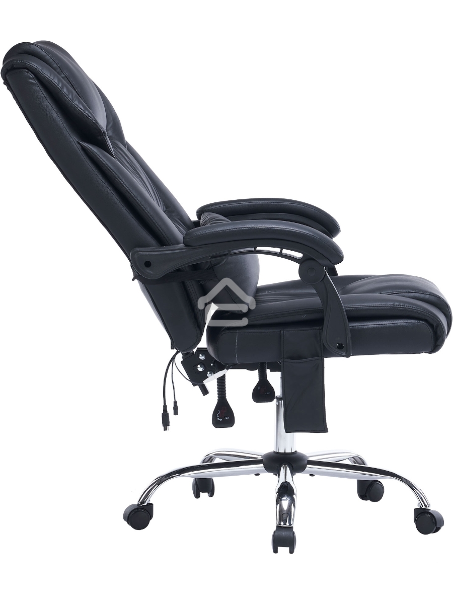 Кресло офисное Cactus CS-CHR-OC02M-BK черный, эко.кожа, крестов. сталь