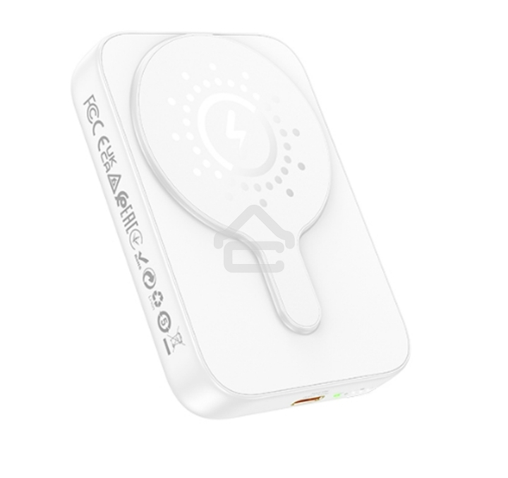 Внешний аккумулятор Powerbank HOCO J117A с быстрой беспроводной зарядкой (магнитный), белый