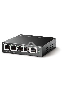 Коммутатор 5-Port 10/100Mbps Unmanaged Switch with 4-Port PoE, meta case, desktop mount, PoE budget 41W.