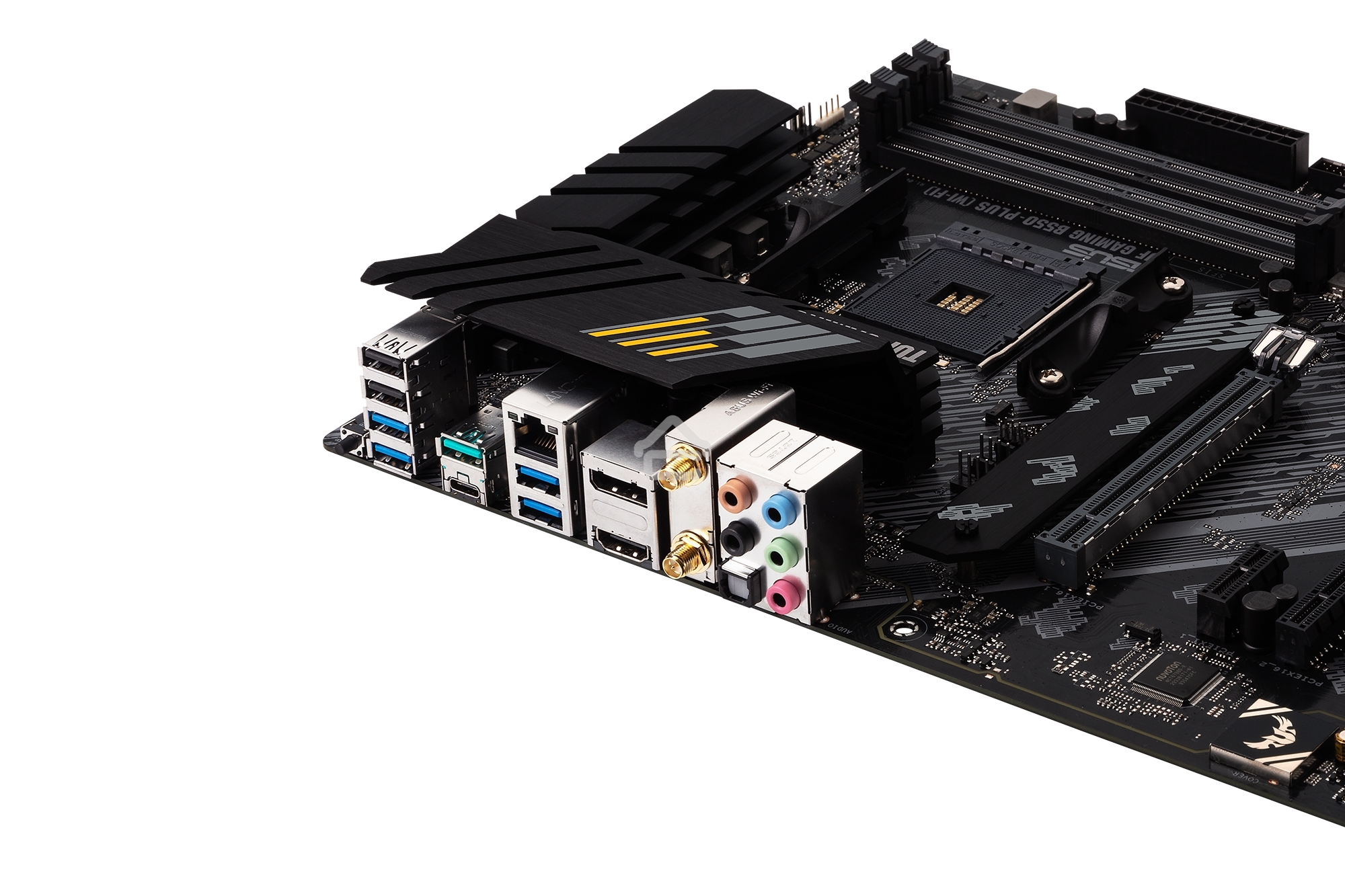 Материнская плата ASUS TUF GAMING B550-PLUS WIFI II, AM4, AMD B550, 4xDDR4, 6xSATA, 2xM.2, 1xPCI-E 3.0 x16, 1xPCI-E 4.0 x16, 3xPCI-E x1, 1xDP, 1xHDMI, 1x 2.5Gb LAN, 2xUSB-A 3.2 Gen 1, 1xUSB-A 3.2 Gen 2, 1xUSB-C 3.2 Gen 2, 3x3.5 мм, 7.1, ATX