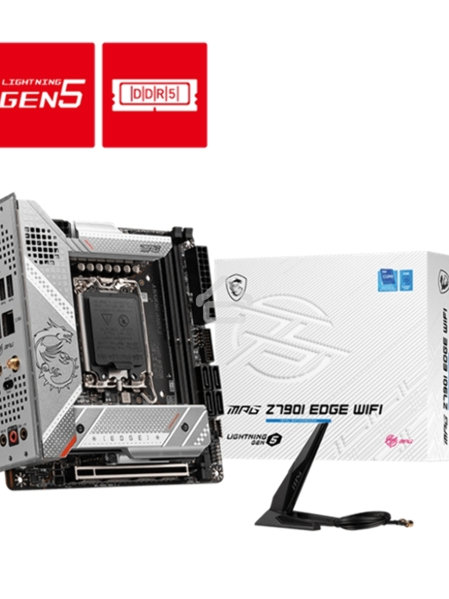 Материнская плата MSI MPG Z790I EDGE WIFI, LGA 1700, Intel Z790, 2xDDR5, 4xSATA, 3xM.2, 1xPCIe 5.0 x16, 1xDP, 1xHDMI, 1x 2.5Gb LAN, 1xUSB-C 3.2 Gen 2x2, 2xUSB-A 3.2 Gen 2, 4xUSB-A 3.2 Gen 1, Mini-ITX