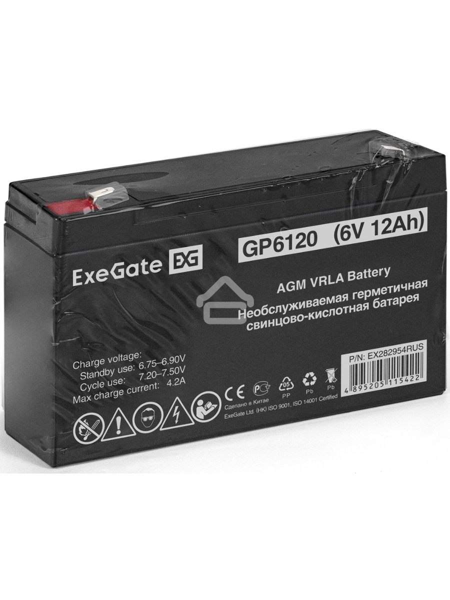 Батарея ExeGate GP6120 (6V 12Ah), клеммы F1