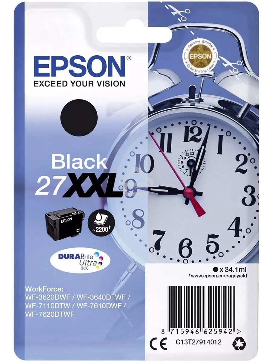 Картридж струйный Epson C13T27914012, 34.1 мл, 2200 к., черный