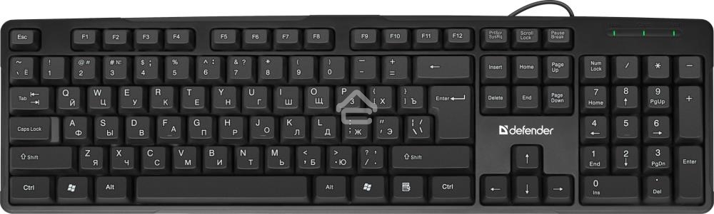 Клавиатура проводная Defender Next HB-440 RU, USB, черный