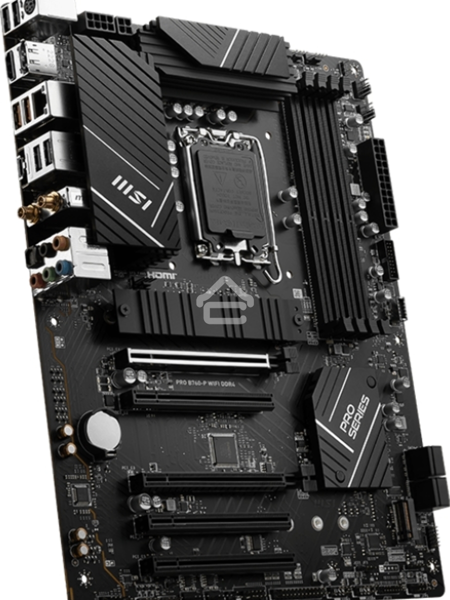 Материнская плата MSI PRO B760-P WIFI DDR4, LGA 1700, Intel B760, 4xDDR4, 4xSATA, 2xM.2, 1xPCIe 4.0 x16, 1xPCIe 4.0 x4, 3xPCIe 3.0 x1, 1xHDMI, 1xDP, 1xRJ45 2.5Gb, Wi-Fi 6E, Bluetooth 5.3, 1xUSB-C 3.2 Gen 2, 2xUSB-A 3.2 Gen 2, 4xUSB-A 2.0, 5x3.5мм, TOSLINK
