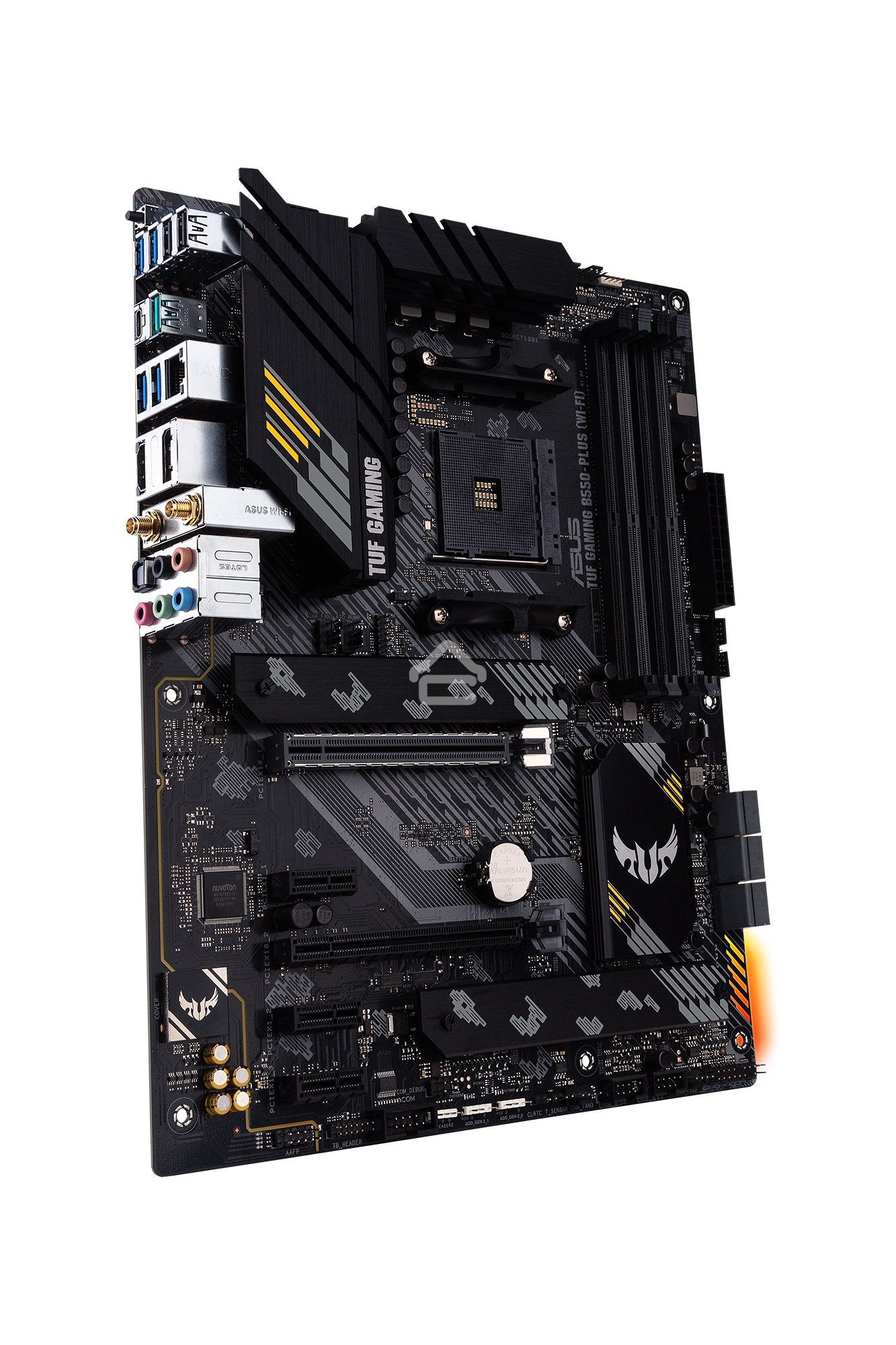 Материнская плата ASUS TUF GAMING B550-PLUS WIFI II, AM4, AMD B550, 4xDDR4, 6xSATA, 2xM.2, 1xPCI-E 3.0 x16, 1xPCI-E 4.0 x16, 3xPCI-E x1, 1xDP, 1xHDMI, 1x 2.5Gb LAN, 2xUSB-A 3.2 Gen 1, 1xUSB-A 3.2 Gen 2, 1xUSB-C 3.2 Gen 2, 3x3.5 мм, 7.1, ATX
