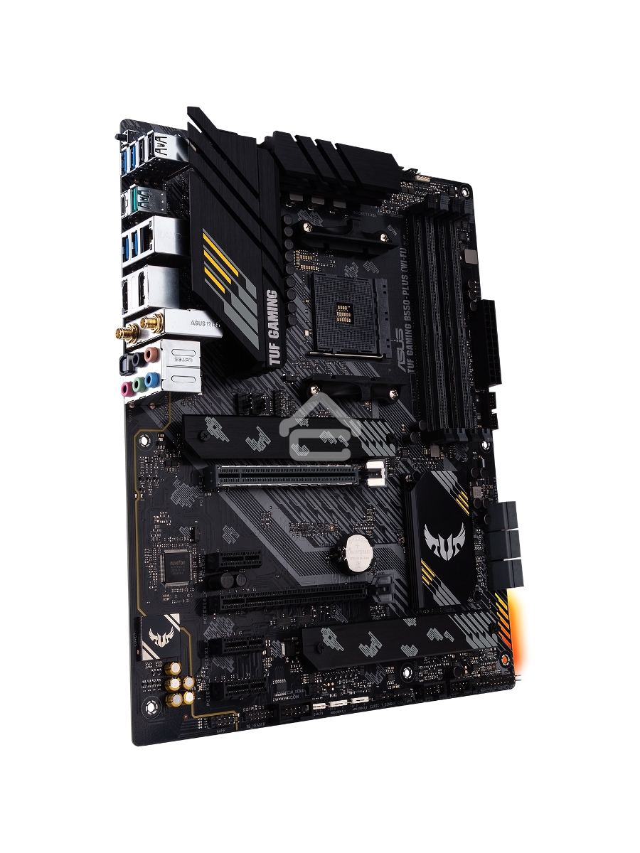 Материнская плата ASUS TUF GAMING B550-PLUS WIFI II, AM4, AMD B550, 4xDDR4, 6xSATA, 2xM.2, 1xPCI-E 3.0 x16, 1xPCI-E 4.0 x16, 3xPCI-E x1, 1xDP, 1xHDMI, 1x 2.5Gb LAN, 2xUSB-A 3.2 Gen 1, 1xUSB-A 3.2 Gen 2, 1xUSB-C 3.2 Gen 2, 3x3.5 мм, 7.1, ATX