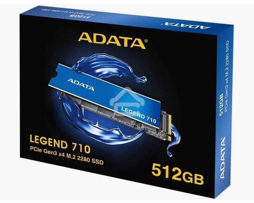 Накопитель SSD ADATA LEGEND 710, 512Gb, PCIe 3.0 x4, M.2 2280, NVMe, R/W 2400/1600, с радиатором