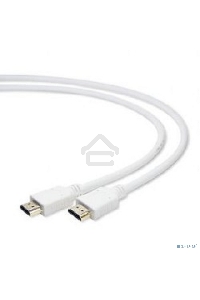 Кабель Cablexpert HDMI CC-HDMI4-W-6, 19M/19M, v2.0, медь, позол.разъемы, экран, 1.8м, белый, пакет