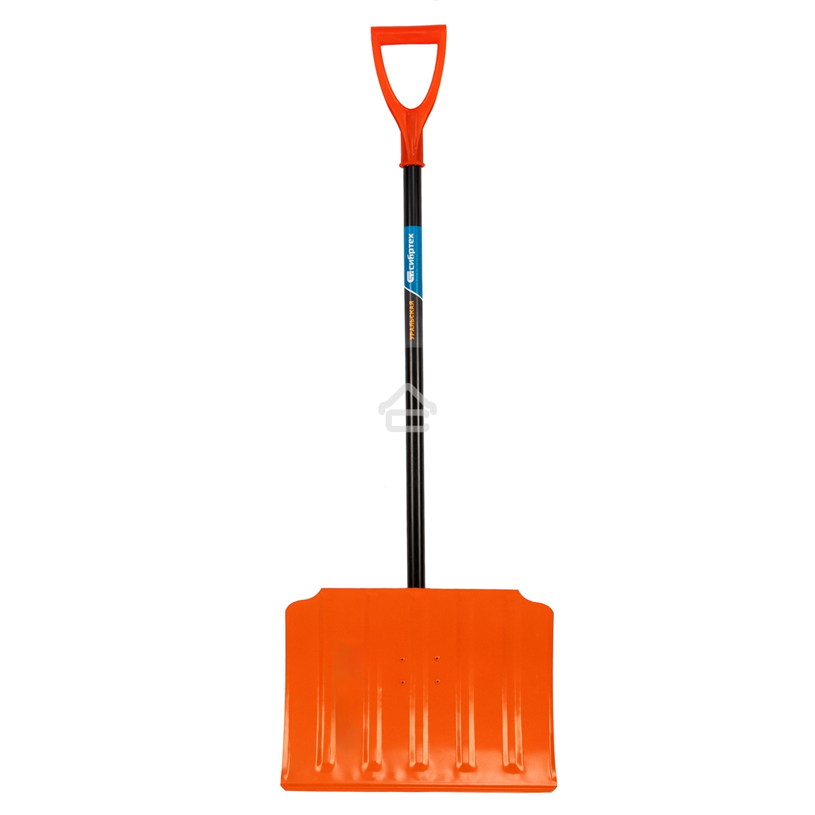 Лопата для уборки снега Сибртех стальная, 470х335х1335 мм, стальной черенок,