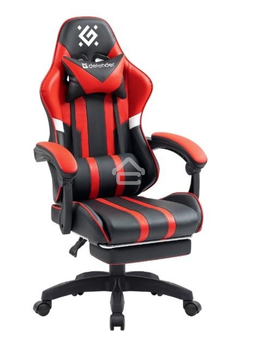 Кресло игровое Defender Colran черный/красный, класс 4, PU, подножка