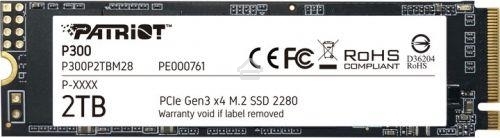 Накопитель SSD Patriot P300, 2TB, PCIe 3.0 x4, M.2 2280, NVMe, R/W 2100/1650