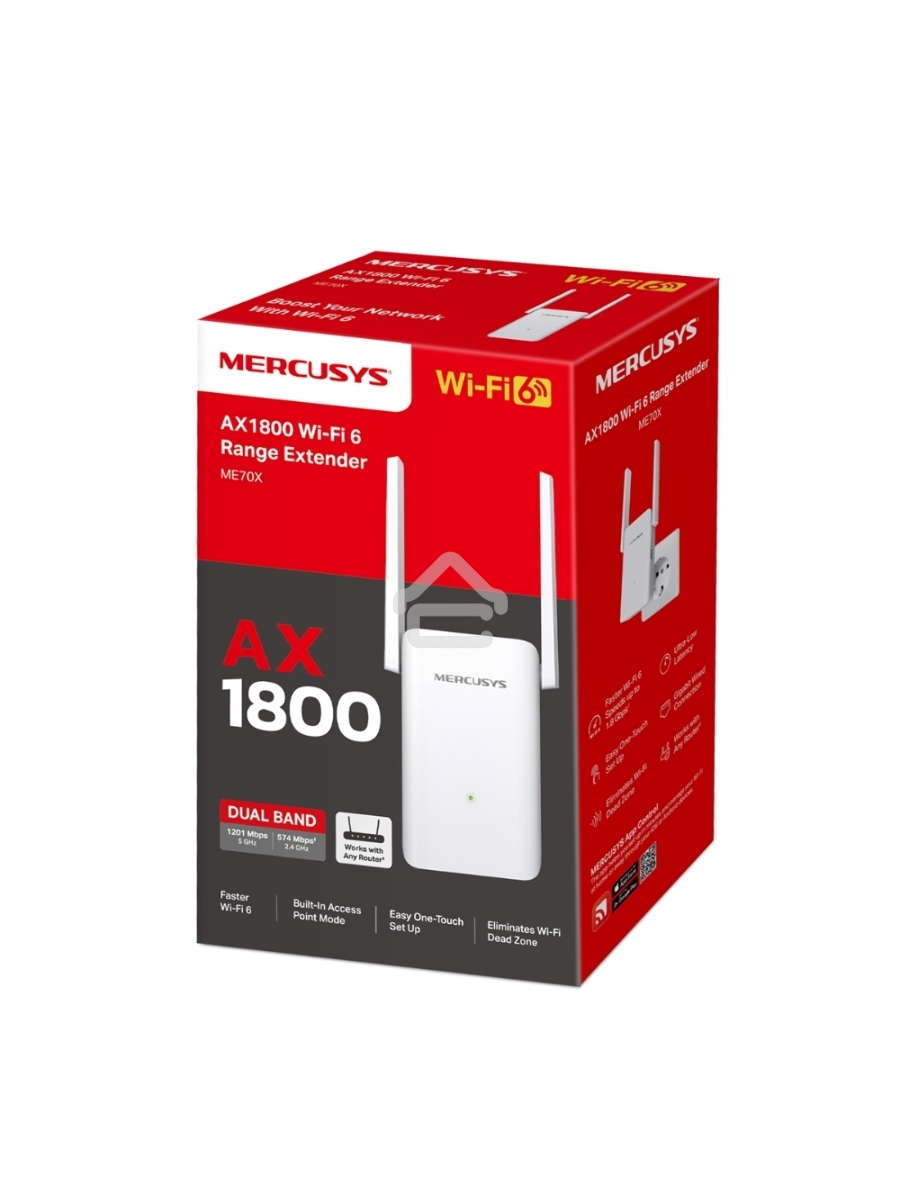 Повторитель беспроводного сигнала Mercusys ME70X AX1800 10/100/1000 белый (упак.:1шт)
