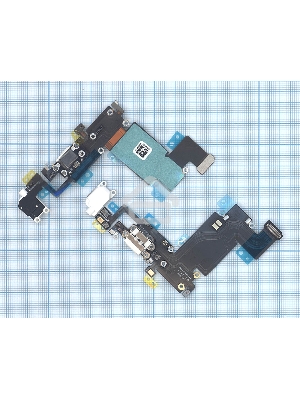 Шлейф разъема питания с аудио-разъемом для iPhone 6S Plus белый