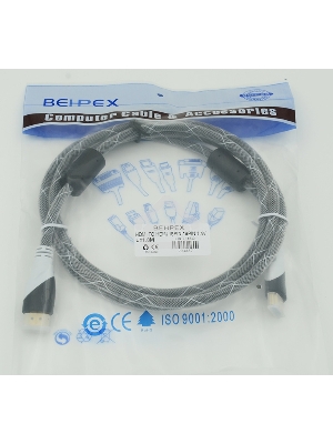 Кабель HDMI Ver.1.4 черный jack HDMI(19pin)/HDMI(19pin) 1.8м феррит.кольца позолоченные контакты