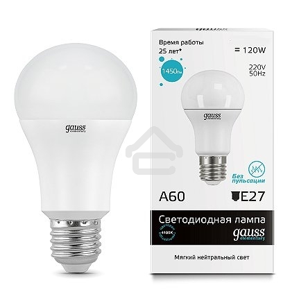 Светодиодная лампа Gauss LED Elementary 23225A60 15W E27 4100K 1/10/40 груша