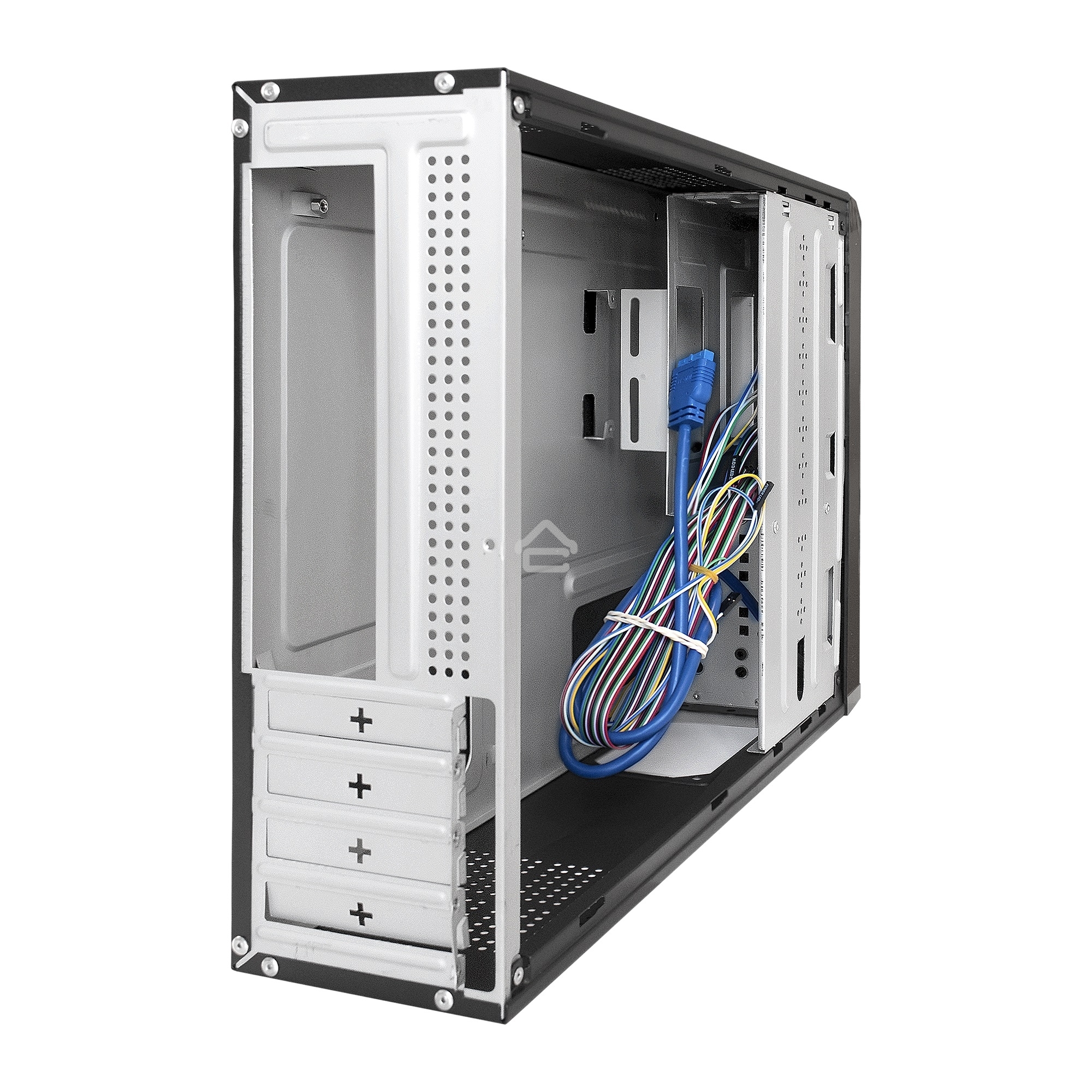 Компьютерный корпус Desktop ExeGate MI-207U-450W-8 EX288783RUS(miniITX/mATX, БП M450 с вент. 8см, 1*USB+1*USB 3.0, аудио, черный)