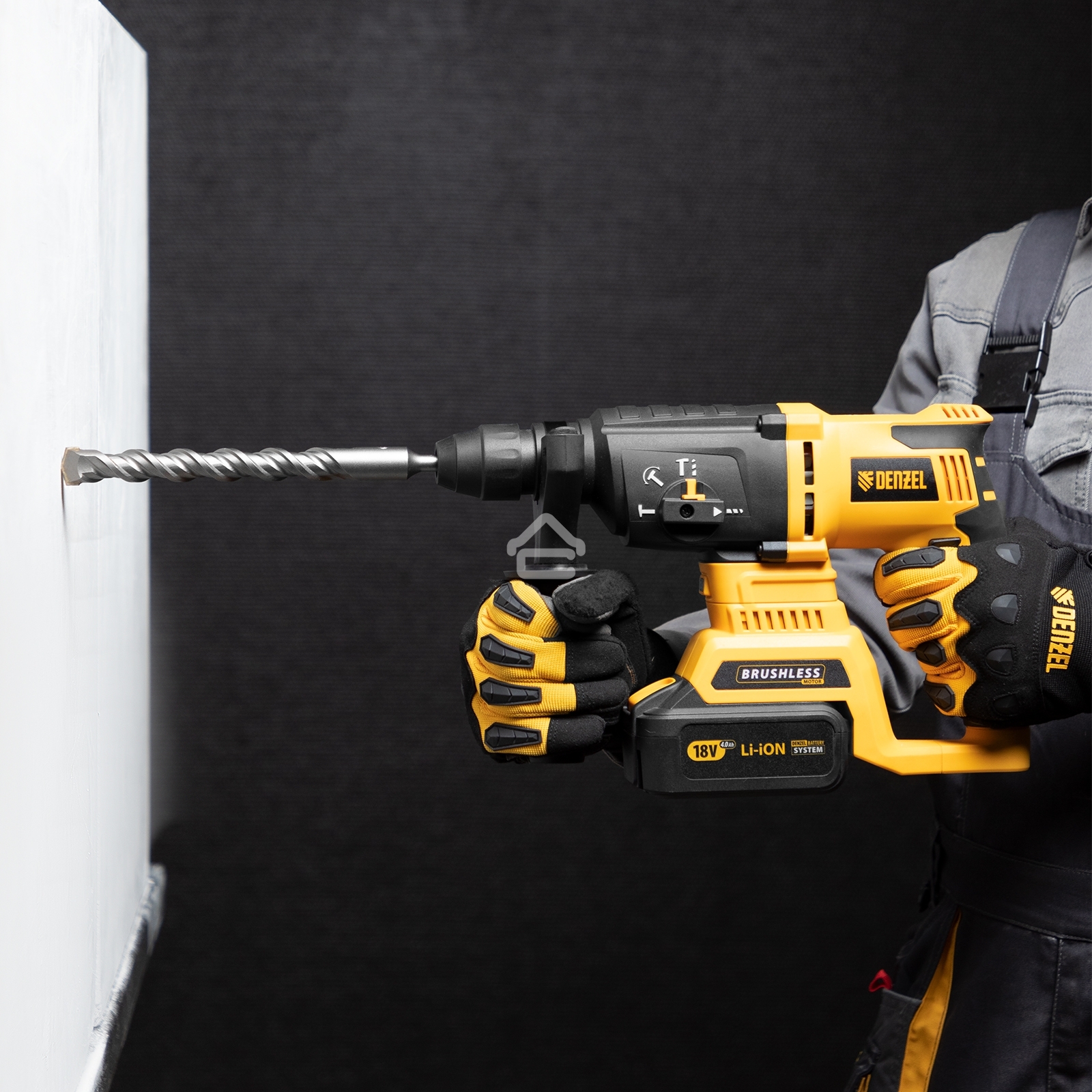 Бур по бетону Denzel двойная спираль, Cobalt W-tip, 16x260 мм, SDS PLUS