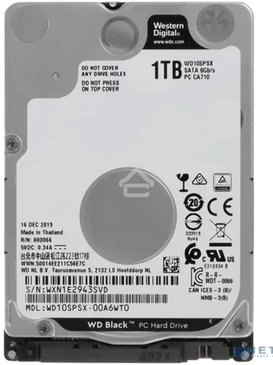 Жесткий диск WD 1Tb 7200rpm SATA-III  WD10SPSX Black 64Mb 2.5