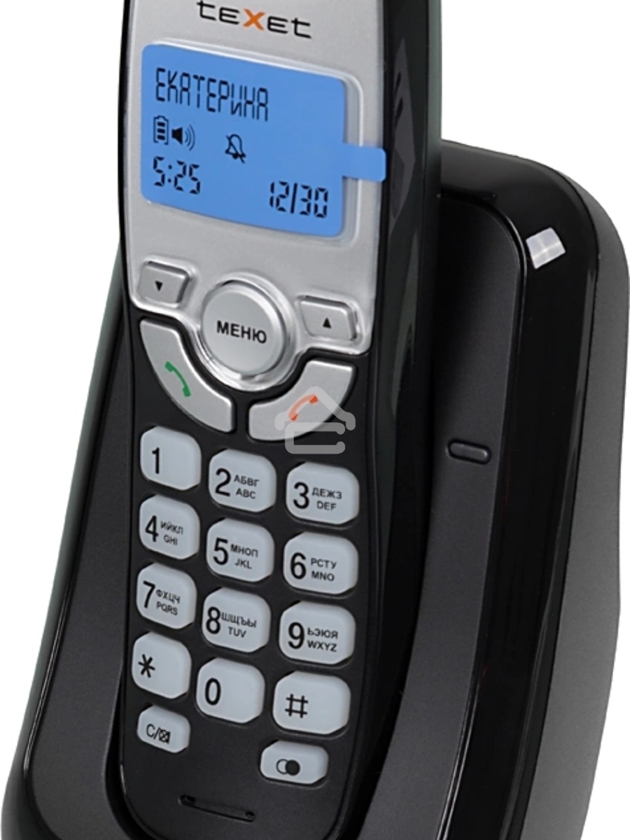 Радиотелефон teXet TX-D6905A черный (громкая связь,телефонная книга на 50 имен и номеров, определитель номера, будильник)