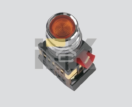 Кнопка ABLF-22 красный d22мм неон/240В 1з+1р IEK