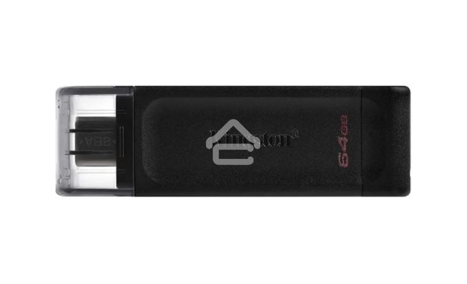 Флешка USB Kingston DataTraveler DT70 (DT70/64Gb), 64Gb, USB-C 3.2 Gen 1, R/W 70/45, черный