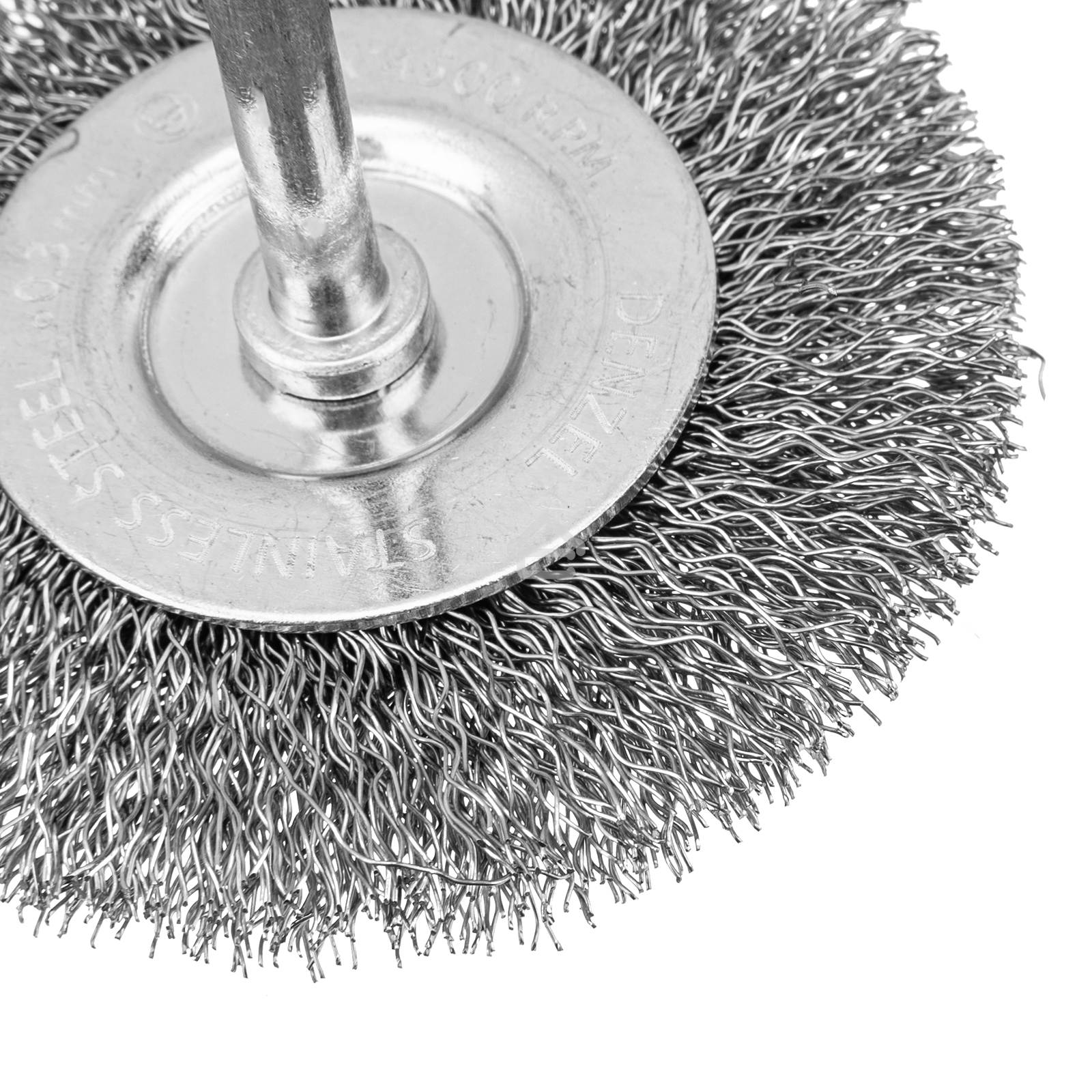 Набор щеток для дрели, 2 Плоские 50-75мм, 3 Чашки 25-50-75мм, шпилька, нерж.вит. проволока Denzel