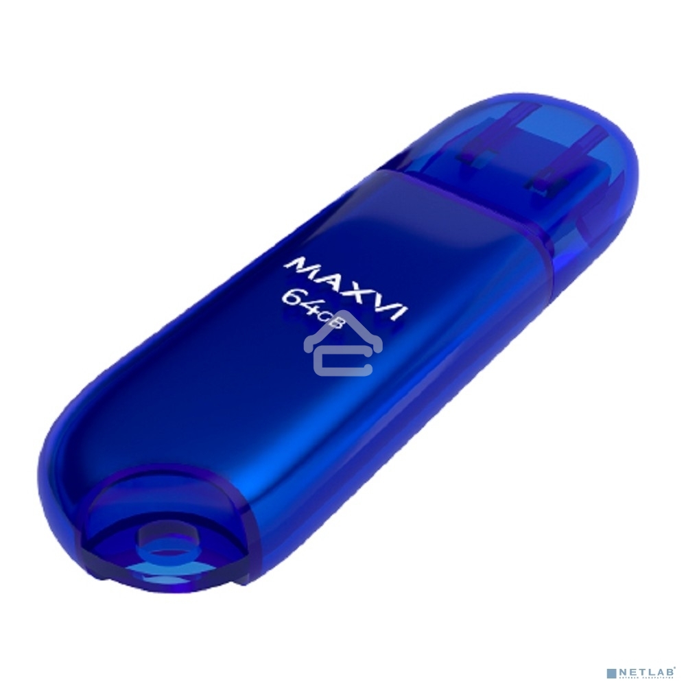 Флешка USB Maxvi P1 (FD64GBUSB20C10P1 blue), 64Gb, USB 2.0, R/W 12/5, синий