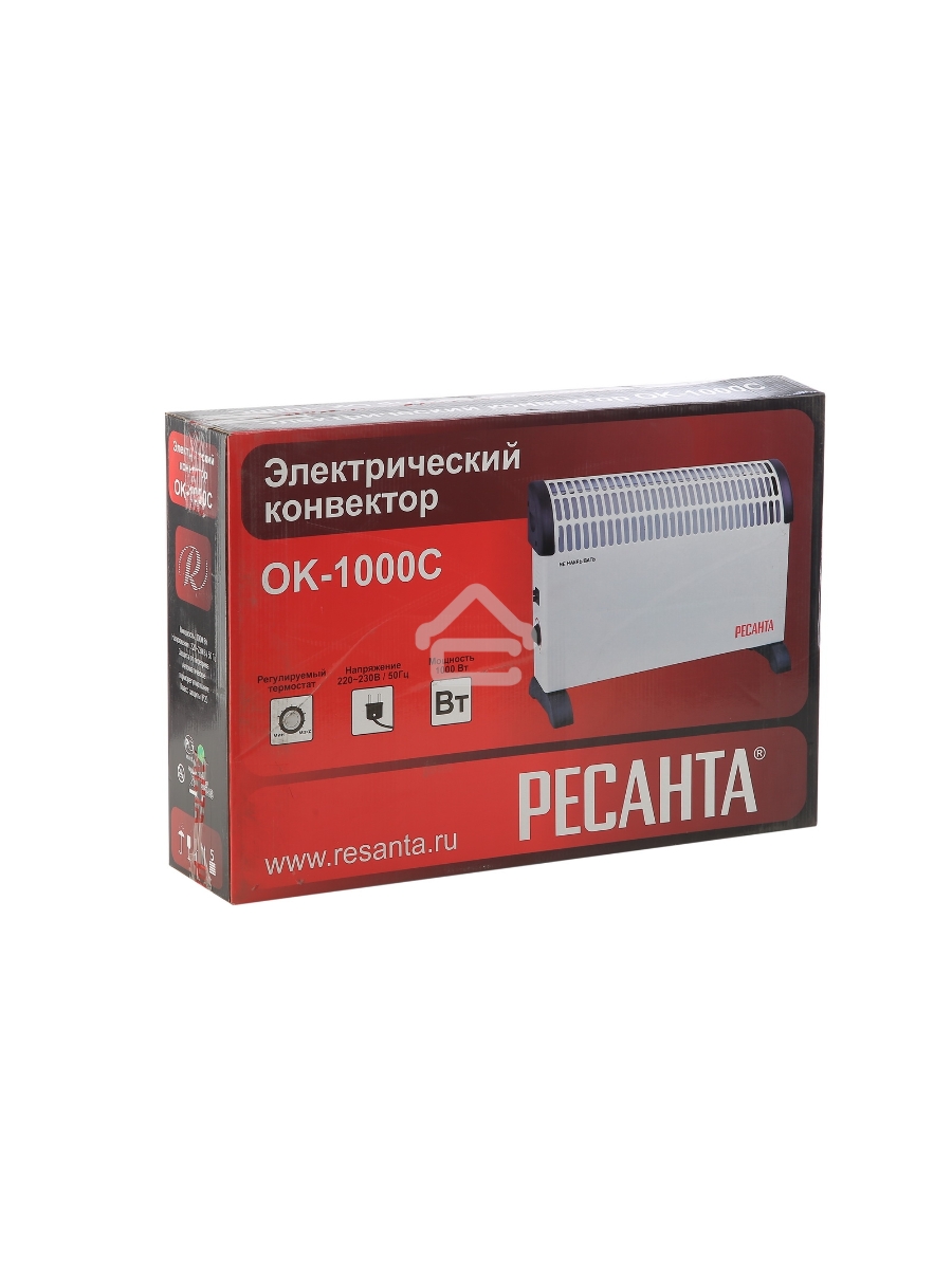 Конвектор Ресанта ОК-1000С белый, 1000 Вт, 15 м2, термостат