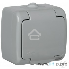 Розетка Iek ERA12-K03-16-54 РСш12-2-А Розетка 1-ая с з/к откр. уст. 16А IP54 AQUATIC