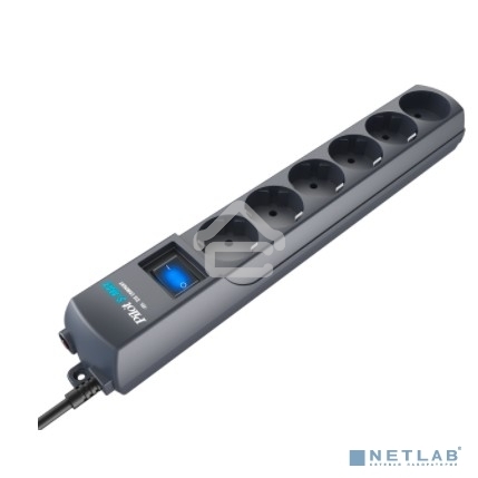 Сетевой фильтр Surge protector Pilot S Max (5 euros + 1GP), 15A/3.5kVA, automatic, 1.8 m, graphite