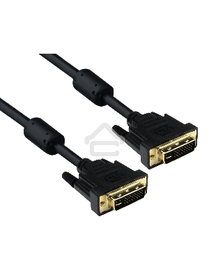 Кабель DVI dual link (25M-25M) 1.8м Exegate, 2 фильтра, позолоченные контакты