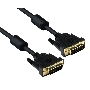 Кабель DVI dual link (25M-25M) 1.8м Exegate, 2 фильтра, позолоченные контакты
