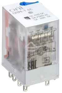 Реле интерфейсное ORM-1 4C 24В DC с LED и тест. кнопкой ONI ORM-1-4C-DC24V-L-B