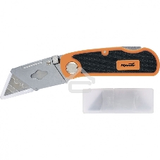 Нож, складной, пластиковая двухкомп рукоятка, сменное трапециевидное лезвие, 5 лезв. Sparta