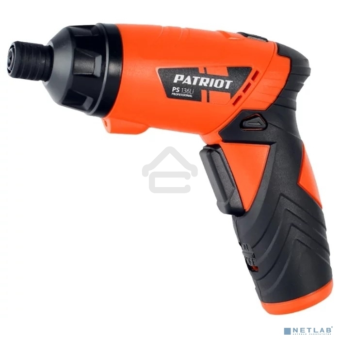 Отвертка аккумуляторная PATRIOT PS 136Li Li-Ion, 3.6 В/1,5 Ач, Реверс, 200 об/мин, 3,5 Нм, патрон: НЕХ 1/4