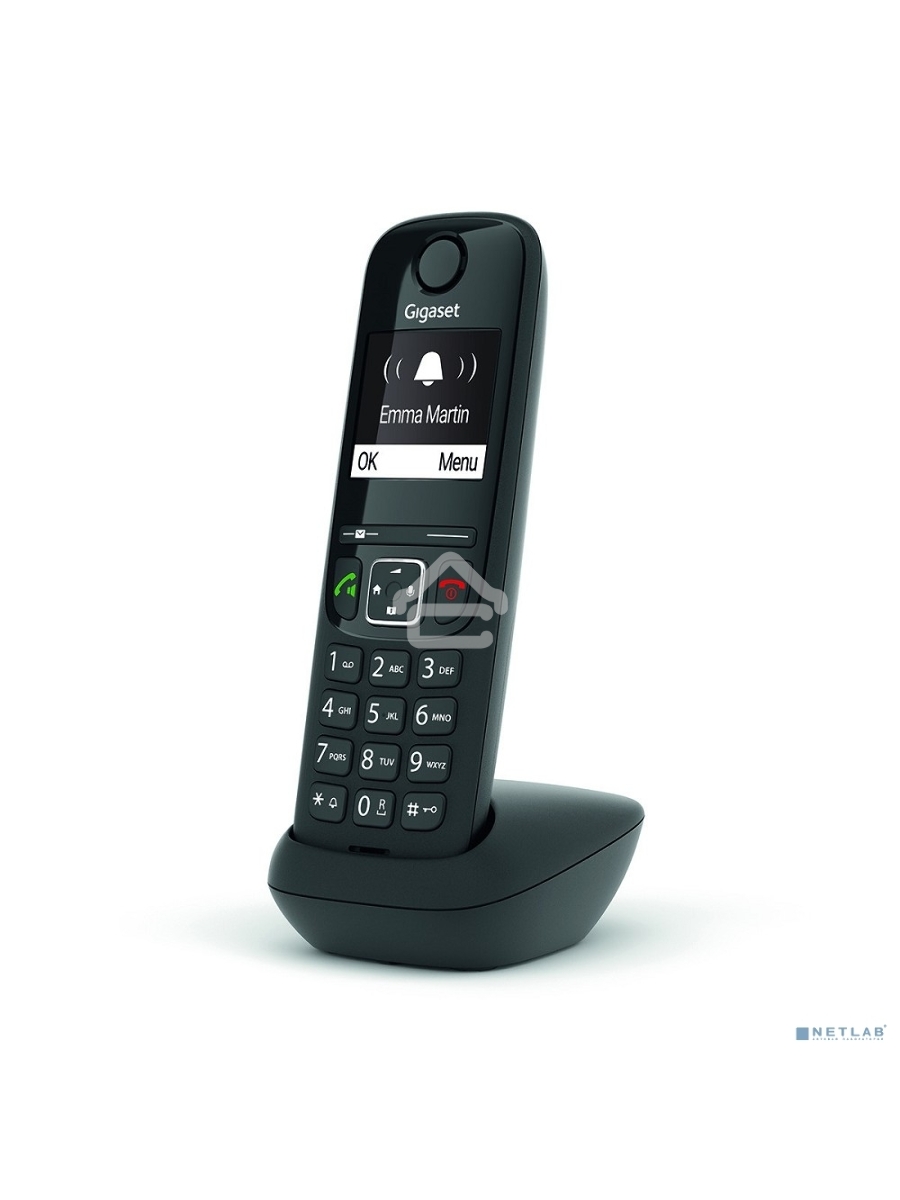 Дополнительная трубка Dect Gigaset AS690HX черный для AS690