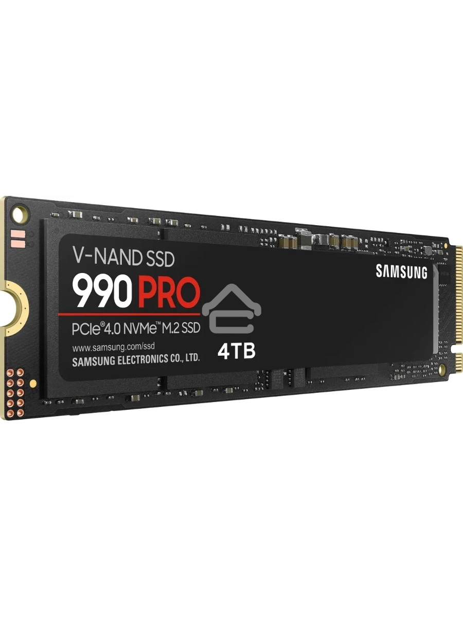 Накопитель SSD Samsung 990 PRO, 4TB, PCIe 4.0 x4, M.2 2280, NVMe, R/W 7450/6900