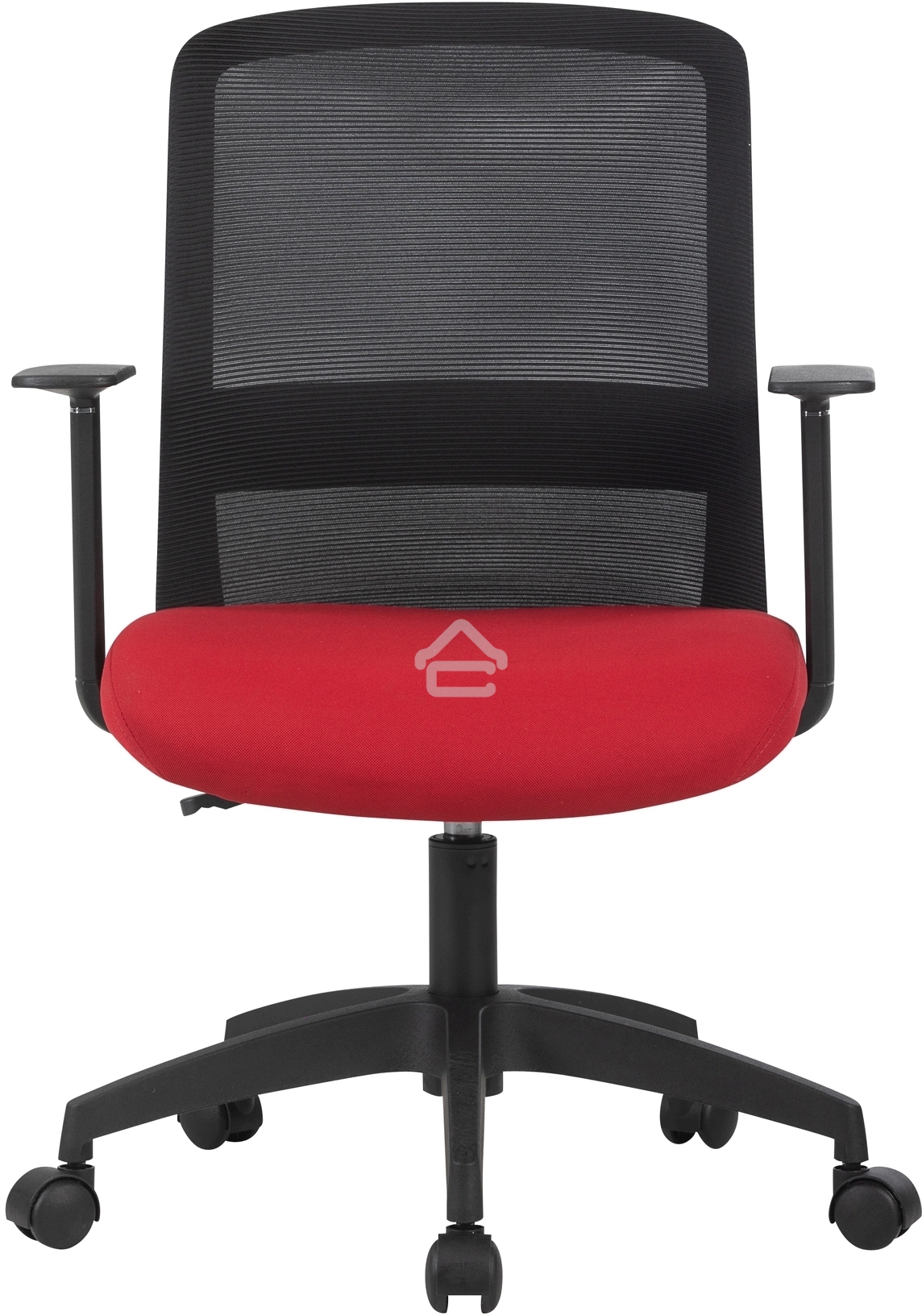 Кресло компьютерное Cactus CS-MC333-BKRD черный, сиденье темно-красный, сетка/ткань, низк.спин. крестов. пластик, пластик черный