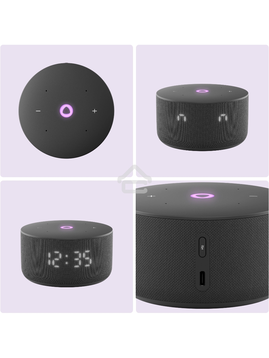 Умная колонка Yandex Станция Мини 3 Алиса черный 12W 1.0 BT/Wi-Fi
