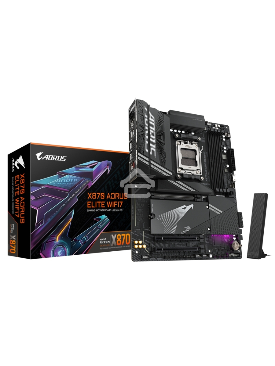 Материнская плата Gigabyte X870 AORUS ELITE WIFI7, AM5, AMD X870, 4xDDR5, 4xSATA, 4xM.2, 1xPCI-E 5.0 x16, 1xPCI-E 4.0 x4, 1xPCI-E 3.0 x2, 1xHDMI, 1x 2.5Gb LAN, 4xUSB-A 3.2 Gen 1, 2xUSB-A 3.2 Gen 2, 4xUSB-A 2.0, 2xUSB-C 4.0, 2x3.5 мм, 7.1, ATX